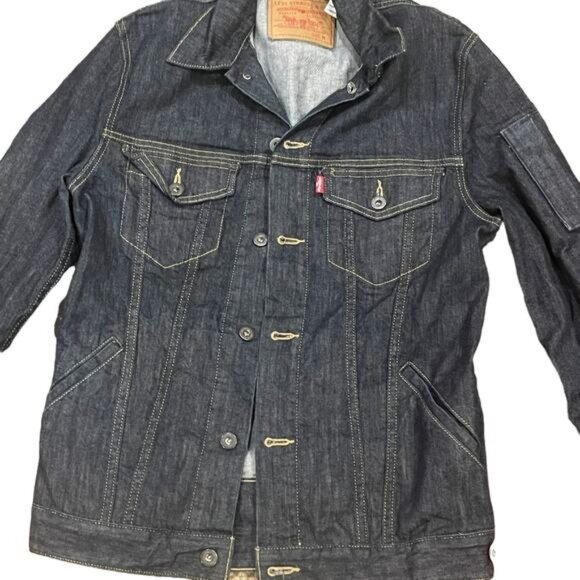 Levis Denim Trucker Jacket Dark Wash Medium Size M - Picture 1 of 15
